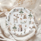 Waldtiere rustikale Babydusche Pappteller