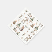 Waldtiere rustikale Babydusche Serviette (Ecke)