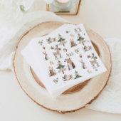 Waldtiere rustikale Babydusche Serviette