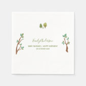 Waldtiere Rustikale Illustration Serviette (Vorderseite)