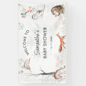 Waldtiere Rustikaler Wald Kinderdusche Banner (Vertikal)