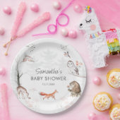 Waldtiere Rustikaler Wald Kinderdusche Pappteller (Party)