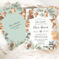 Waldtiere säen Grünpflanzen neutrale Babydusche