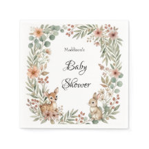 Waldtiere Sage Grün Baby Shower