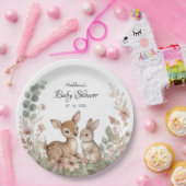 Waldtiere Salbeigrüne Babyparty-Papier Pappteller (Party)