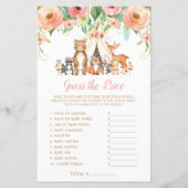 Waldtiere schätzen das Price Baby Shower Game (Vorderseite)