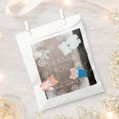 Waldtiere Schneeflocken Holz Geschenktütchen (Ausgeschnitten)