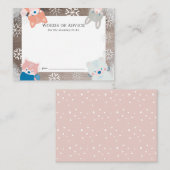 Waldtiere Schneeflocken Rosa Anleitung Karte (Vorne/Hinten)