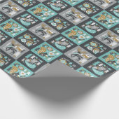 Waldtiere Schneeflocken Skandinavische Weihnachten Geschenkpapier (Ecke)