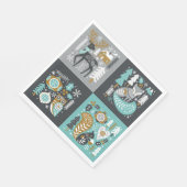 Waldtiere Schneeflocken Skandinavische Weihnachten Serviette (Ecke)