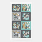 Waldtiere Schneeflocken Skandinavische Weihnachten Serviette (Vorderseite)