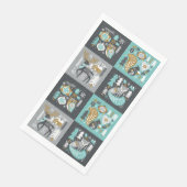 Waldtiere Schneeflocken Skandinavische Weihnachten Serviette (Ecke)