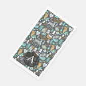 Waldtiere Schneeflocken Skandinavische Weihnachten Serviette (Ecke)