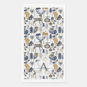 Waldtiere Schneeflocken Skandinavische Weihnachten Serviette (Vorderseite)