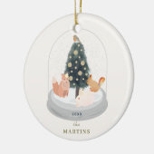 Waldtiere Schneeglobe Weißes Foto Keramik Ornament (Links)