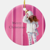 Waldtiere Schneeglobe Weißes Foto Keramik Ornament (Hinten)