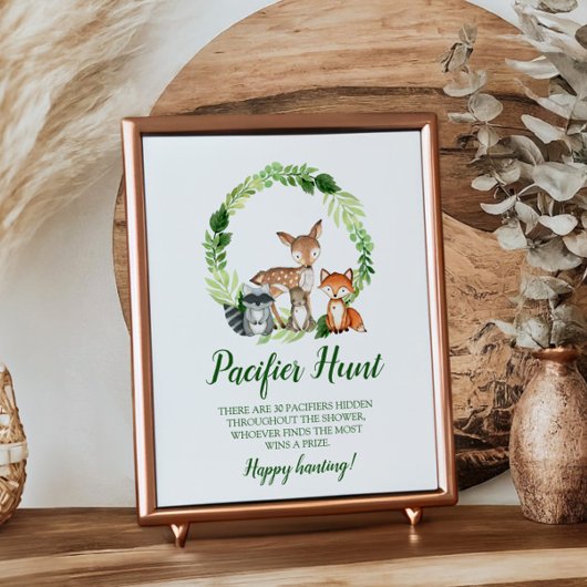 Waldtiere Schnuller Jagdspiel-Zeichen Poster