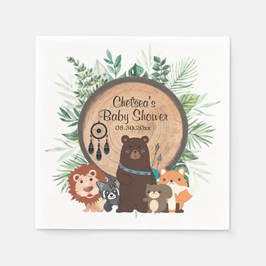 Waldtiere Serviette (Vorderseite)