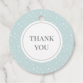 Waldtiere Snowflake Wood Blue Baby Dusche Geschenkanhänger (Rückseite)