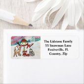 Waldtiere Snowman Watercolor-Adressbezeichnungen (Insitu)