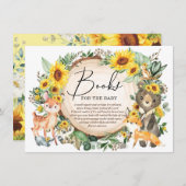 Waldtiere Sonnenblumen Grünbücher für Baby Begleitkarte (Vorne/Hinten)