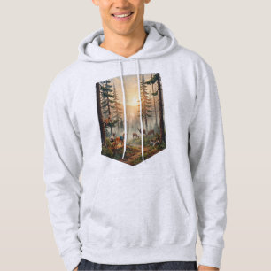 Waldtiere Sonnenuntergang Abenteuer  Hoodie