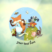 Waldtiere Spaß beim Laufen von Fox & Badger Cartoo Fensteraufkleber (Blatt 3)