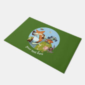 Waldtiere Spaß beim Laufen von Fox & Badger Cartoo Fußmatte (Schrägansicht)