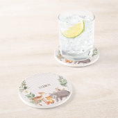 Waldtiere Streifen Getränkeuntersetzer (Seite)