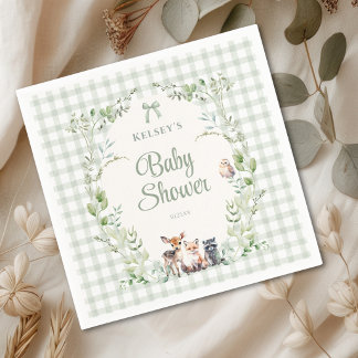Waldtiere Süße Geschlechtsneutrale Babyparty Serviette