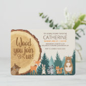 Waldtiere Tiere, Babydusche Einladung (Stehend Vorderseite)