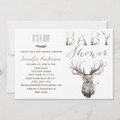 Waldtiere Tiere Hirsche Baby Dusche Einladung (Vorderseite)