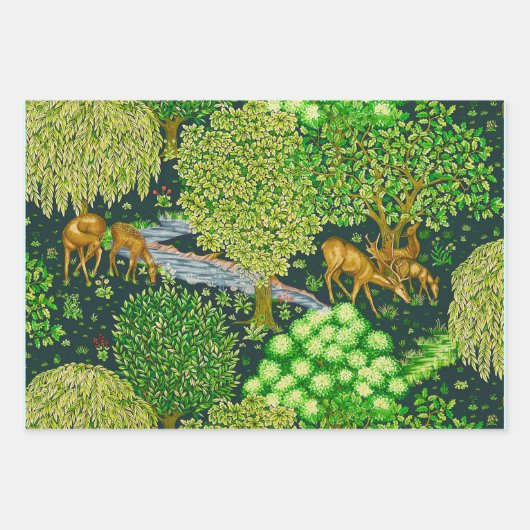 WALDTIERE, TIERE MIT BROKEN, farbenfroh Geschenkpapier Set (Vorderseite 3)