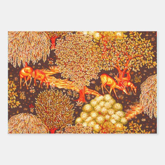 WALDTIERE, TIERE MIT BROKEN, farbenfroh Geschenkpapier Set (Vorderseite)