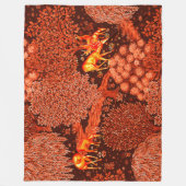 WALDTIERE, TIERE MIT ROCKENER, roter, gelber Blume Fleecedecke (Vorderseite)
