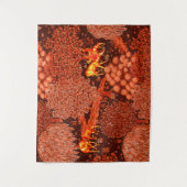 WALDTIERE, TIERE MIT ROCKENER, roter, gelber Blume Wandteppich (Vorderseite)