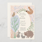 "Waldtiere Tiere rustikale Babydusche Einladung (Vorne/Hinten)