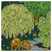 WALDTIERE, TIERE VON BROOK, blau, grün Stoff (Muster)