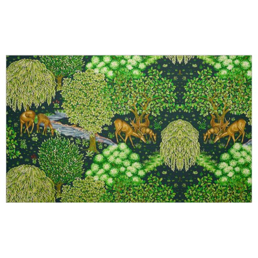 WALDTIERE, TIERE VON BROOK, blau, grün Stoff (Fat Quarter (45,7 x 55,9 cm))