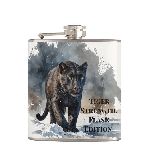 Waldtiere Tiger Stärke Flasche Flachmann (Vorderseite)