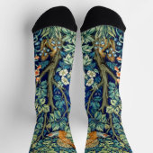 Waldtiere und Blumen, William Morris Socken (Oben)