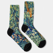 Waldtiere und Blumen, William Morris Socken (Rechts)
