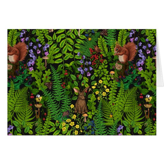 Waldtiere und Pflanze (Vorderseite (Horizontal))