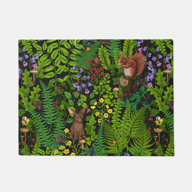 Waldtiere und Pflanze Fußmatte (Vorderseite)