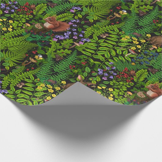 Waldtiere und Pflanze Geschenkpapier (Ecke)