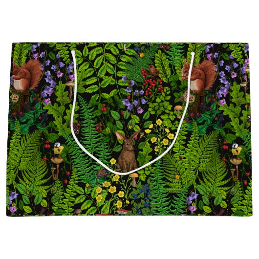 Waldtiere und Pflanze Große Geschenktüte (Vorderseite)