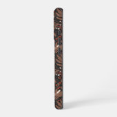 Waldtiere und Pflanze in rot und braun iPhone Hülle (Linke Seite)