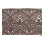 Waldtiere und Pflanze in rot und braun Kissenbezug (Vorderseite-Links)