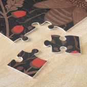 Waldtiere und Pflanze in rot und braun Puzzle (Seite)