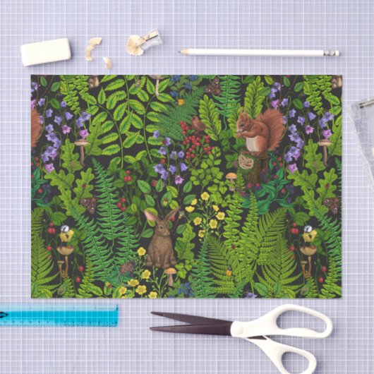 Waldtiere und Pflanze Seidenpapier (Handwerk)